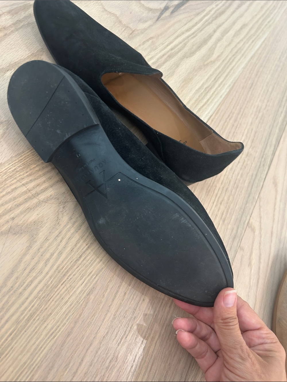 Aquatalia Black Suede Slip-On Loafers - Picture 6 of 13